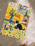 Postcard 'Yellow sofa and cat'
