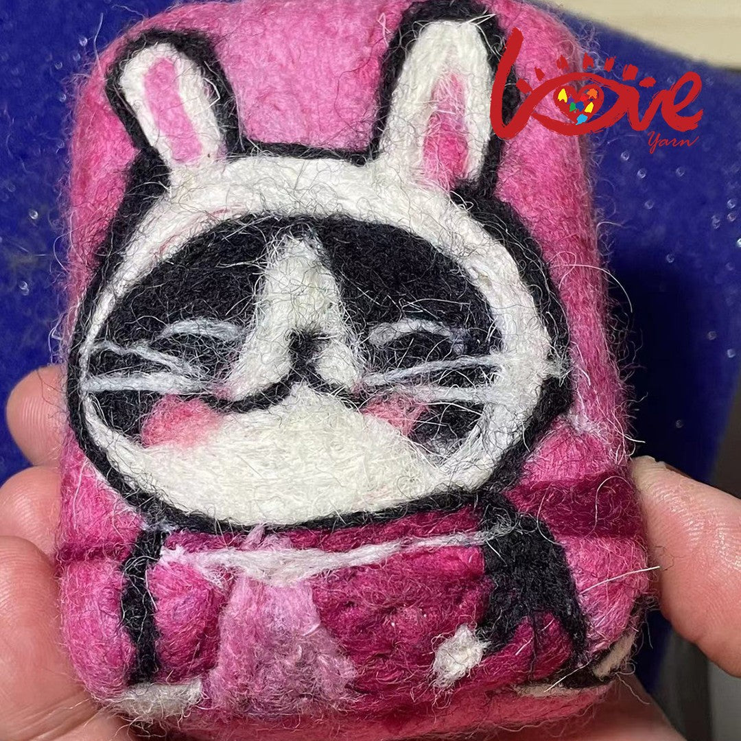 Felt soap 'Smile rabbit cat'