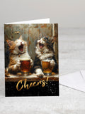 Greeting card '2 cats cheers' with envelope