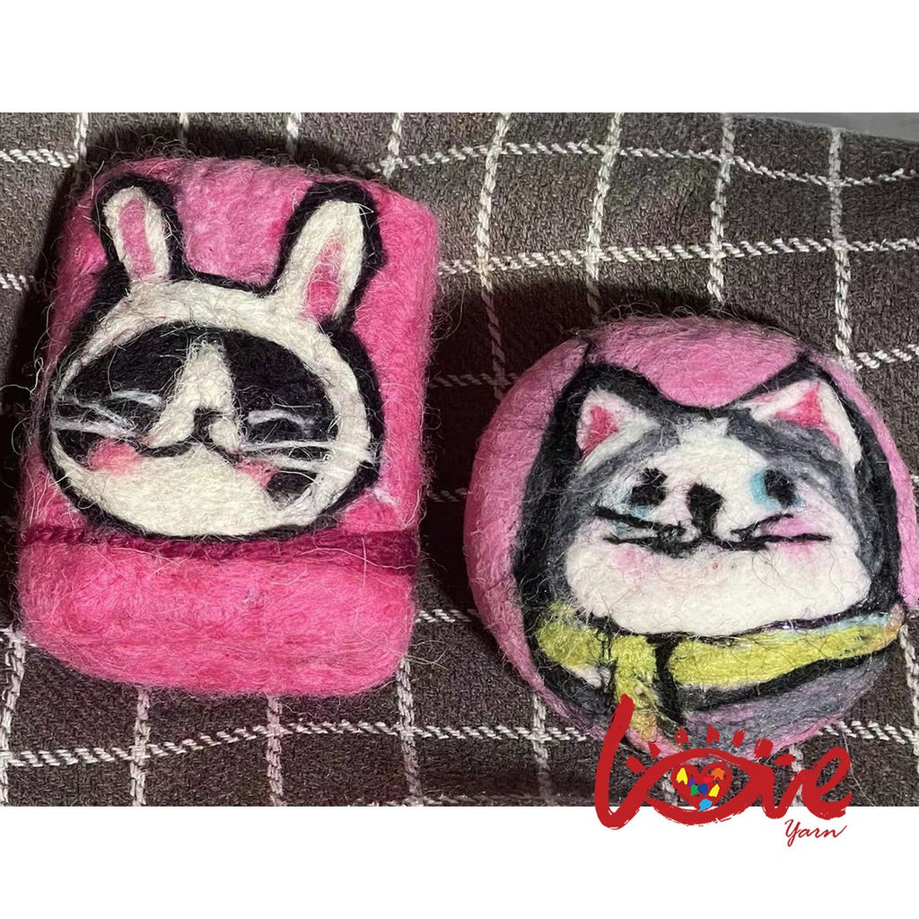 Felt soap 'Smile rabbit cat'