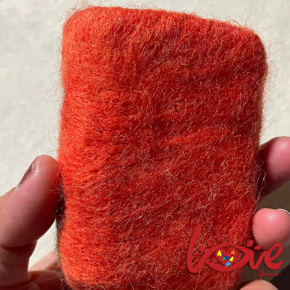 Felt soap 'Orange Clock house'
