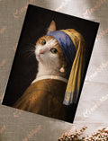 Postcard 'Vermeer cat White Tabby'
