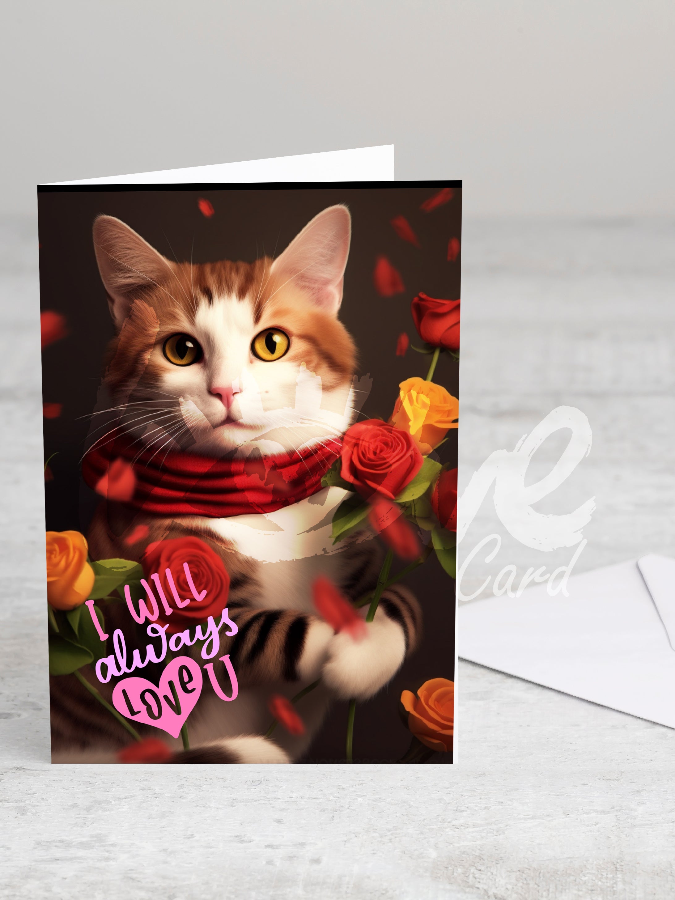 Greeting card 'I will always love you' with envelope