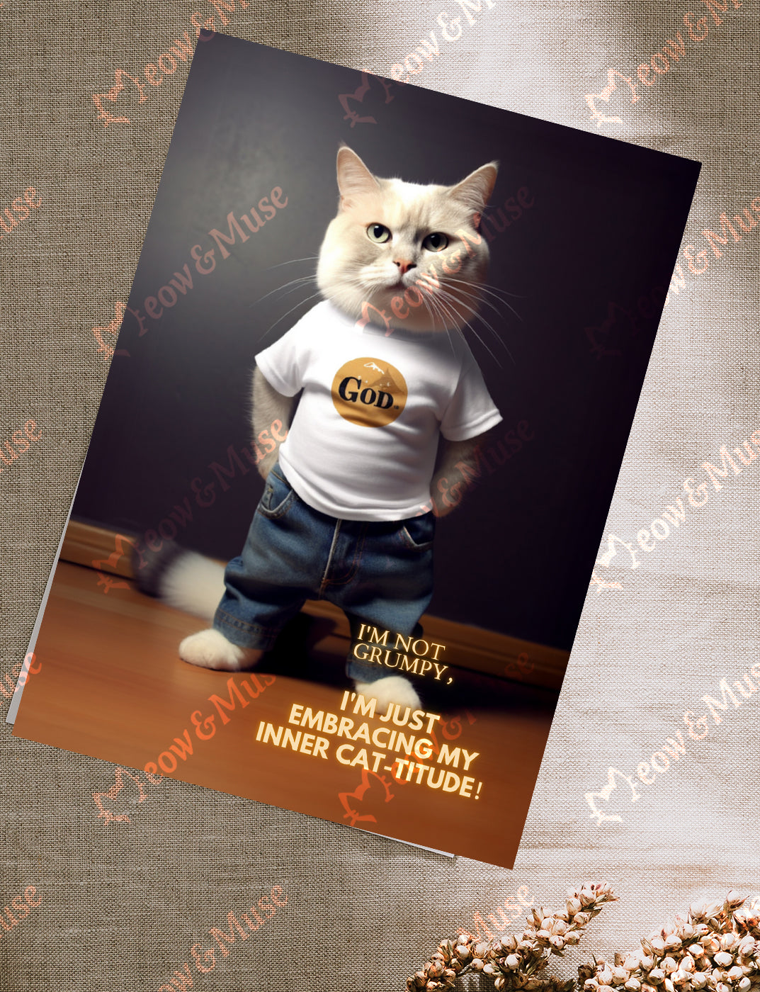 Postcard 'I'm not grumpy'