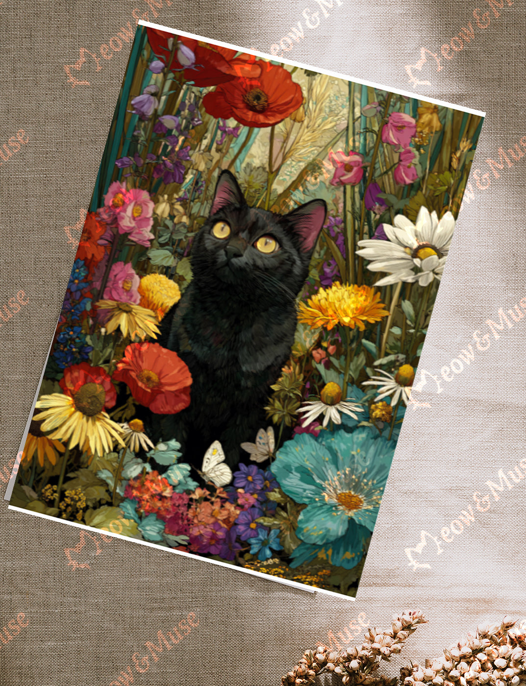 Postcard 'The Black Cat’s Garden'
