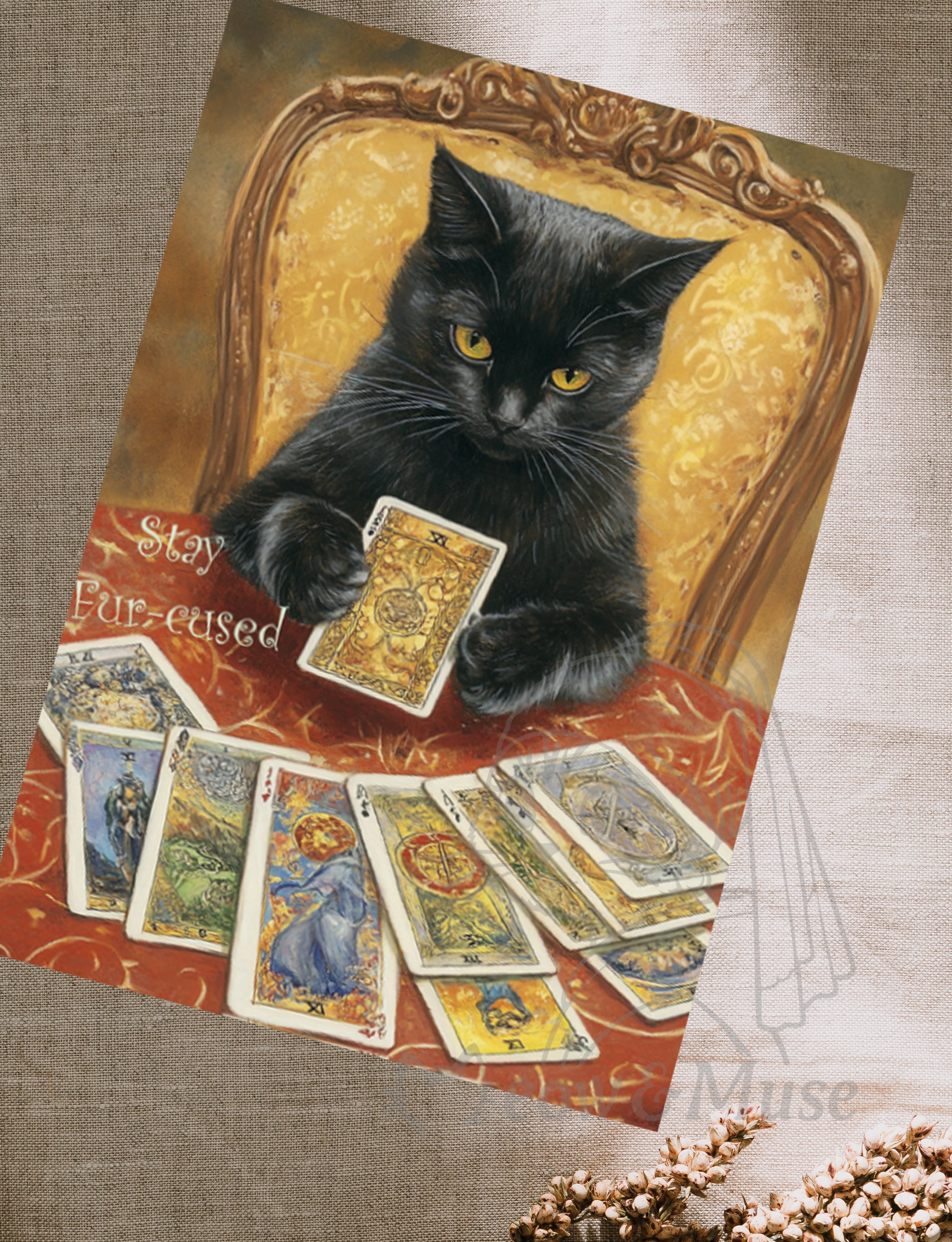Postcard 'Tarot Cards Black cat'