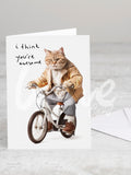 Greeting card 'I think you are awsome' with envelope