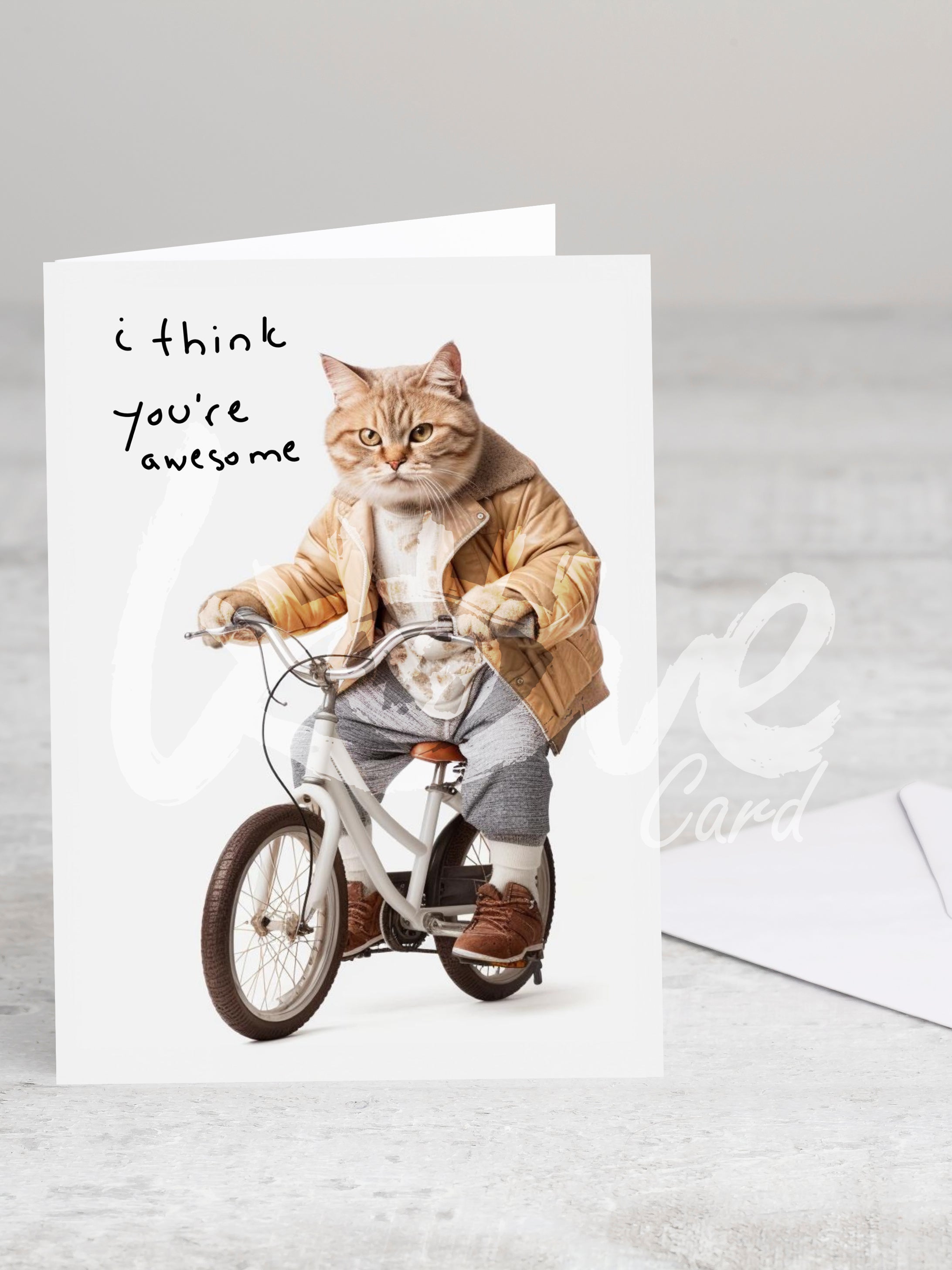 Greeting card 'I think you are awsome' with envelope