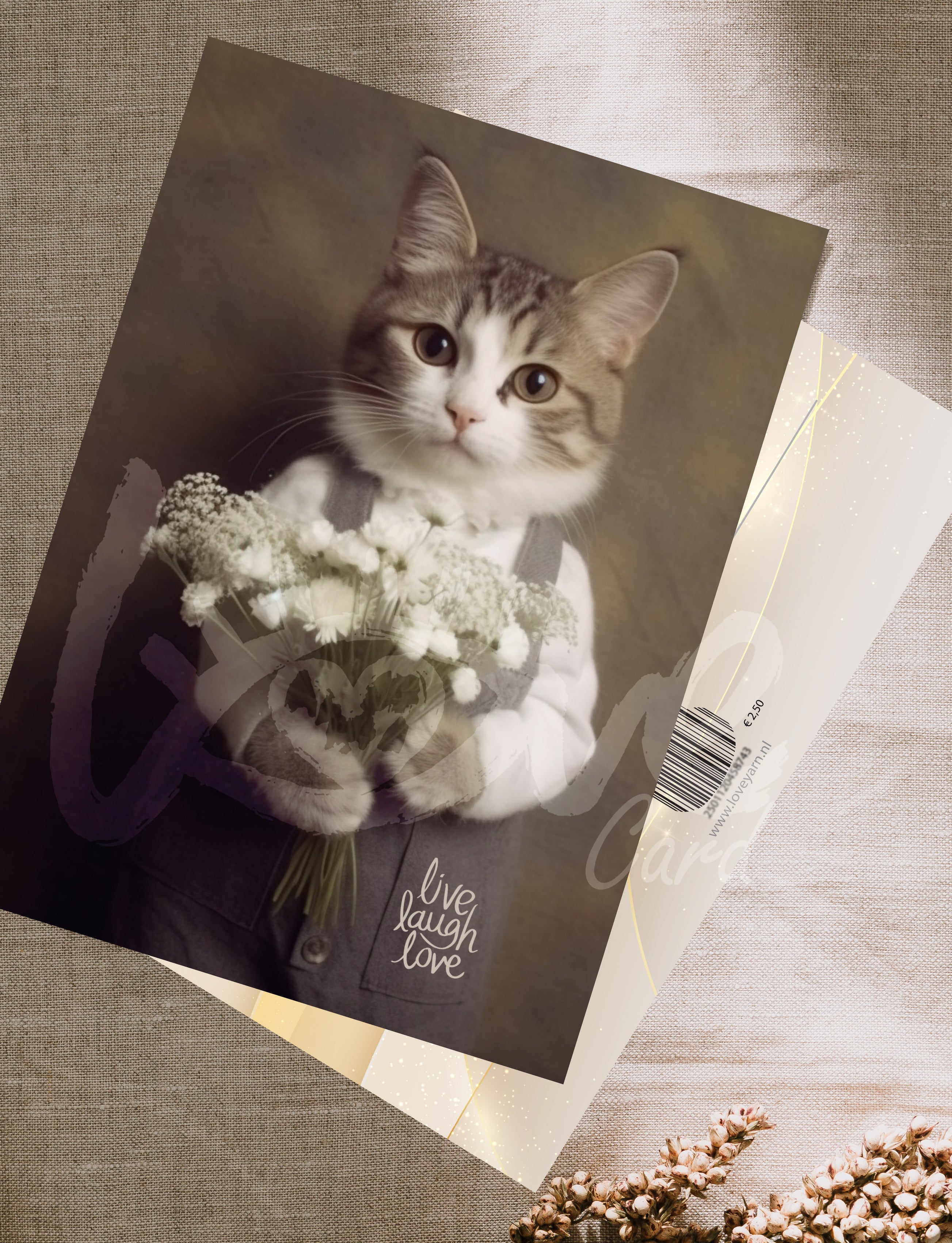 Postcard 'Live laugh love'