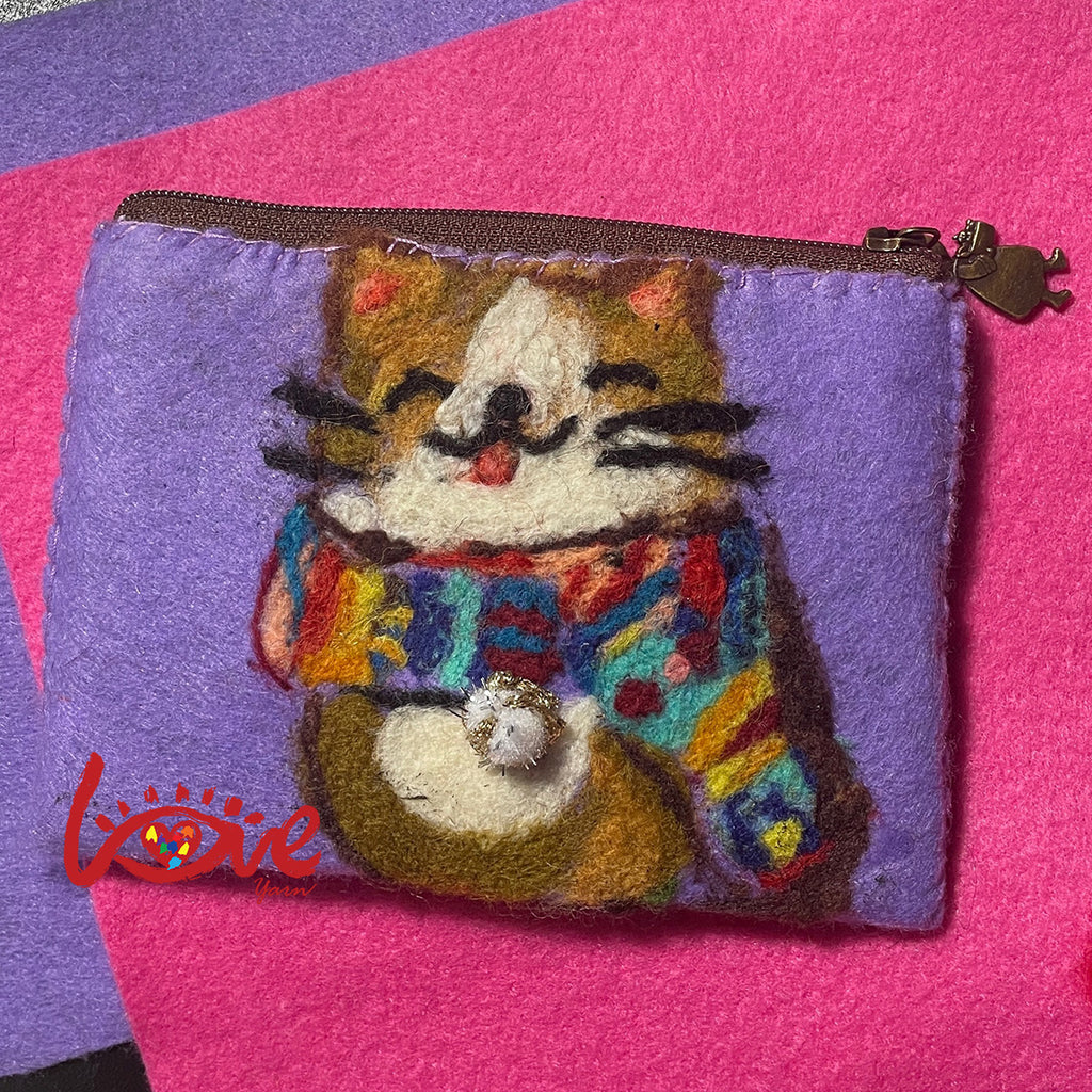A Cat with colorful scarf