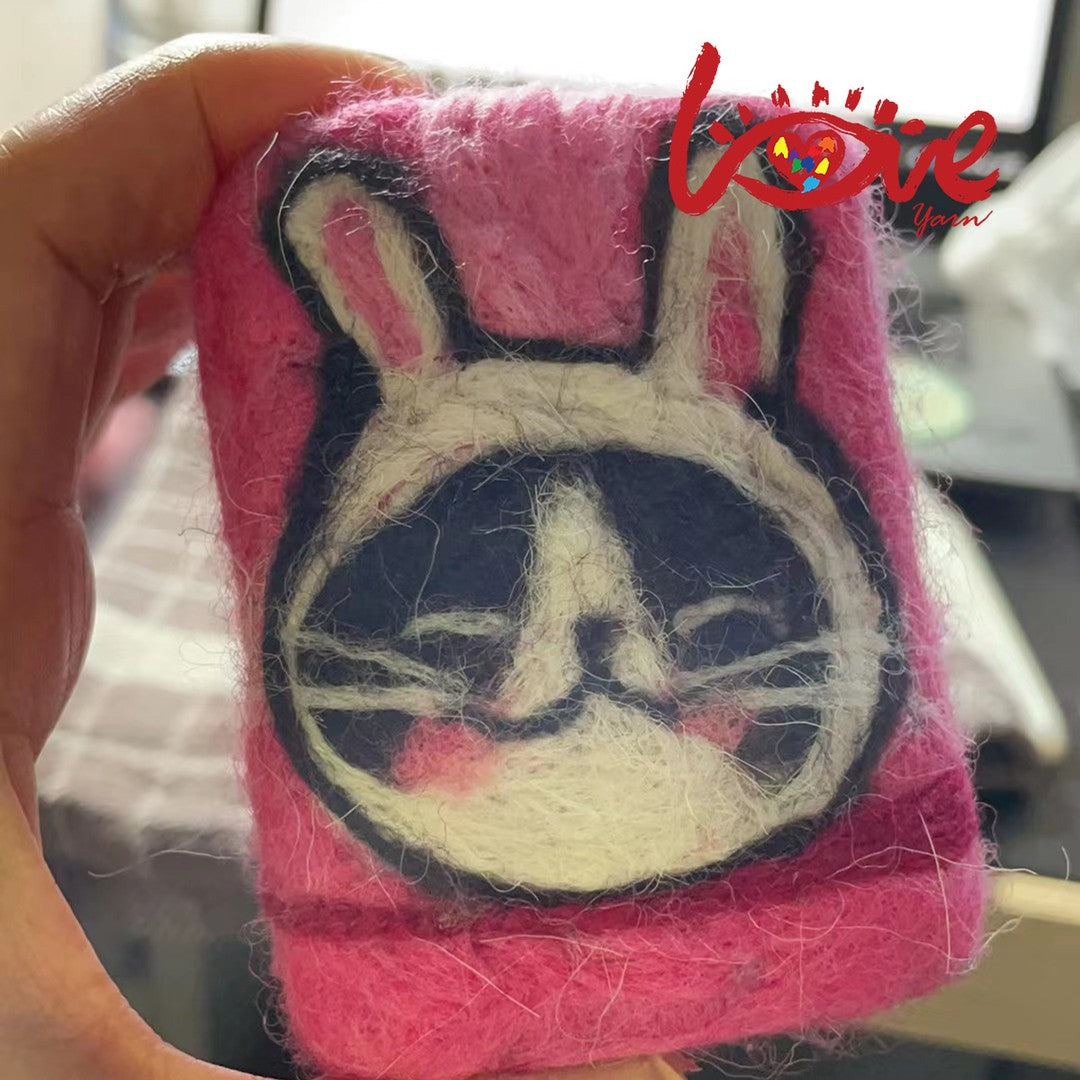Felt soap 'Smile rabbit cat'