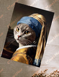 Postcard 'Vermeer cat Grey tabby'