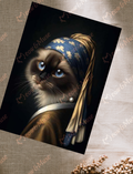 Postcard 'Vermeer cat Siamese'