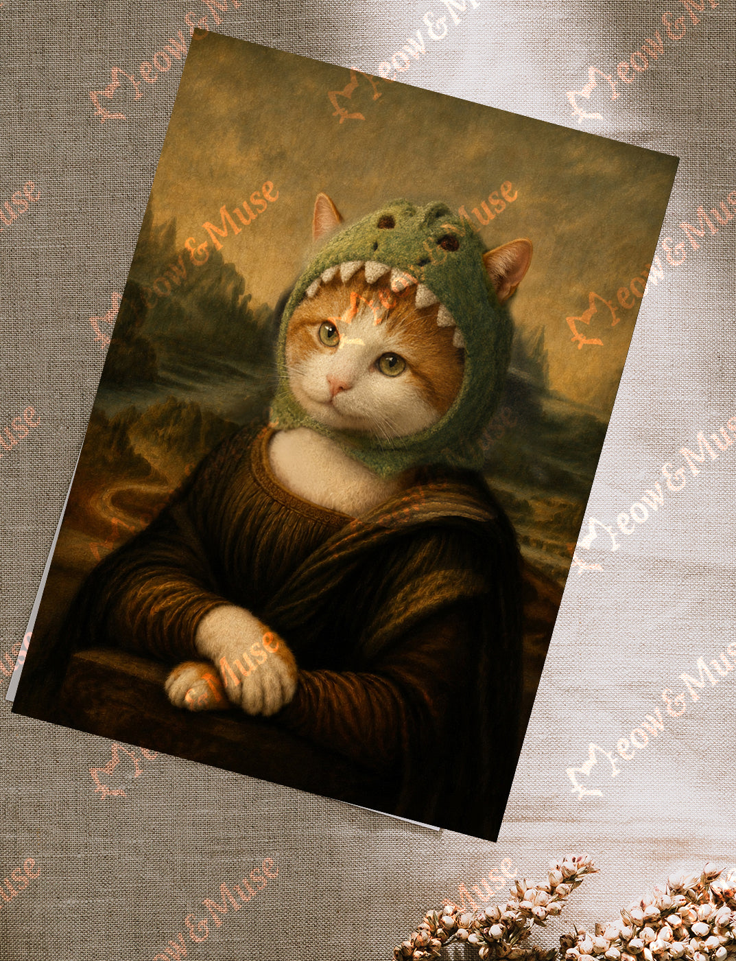 Postcard 'Mona Dino Cat'