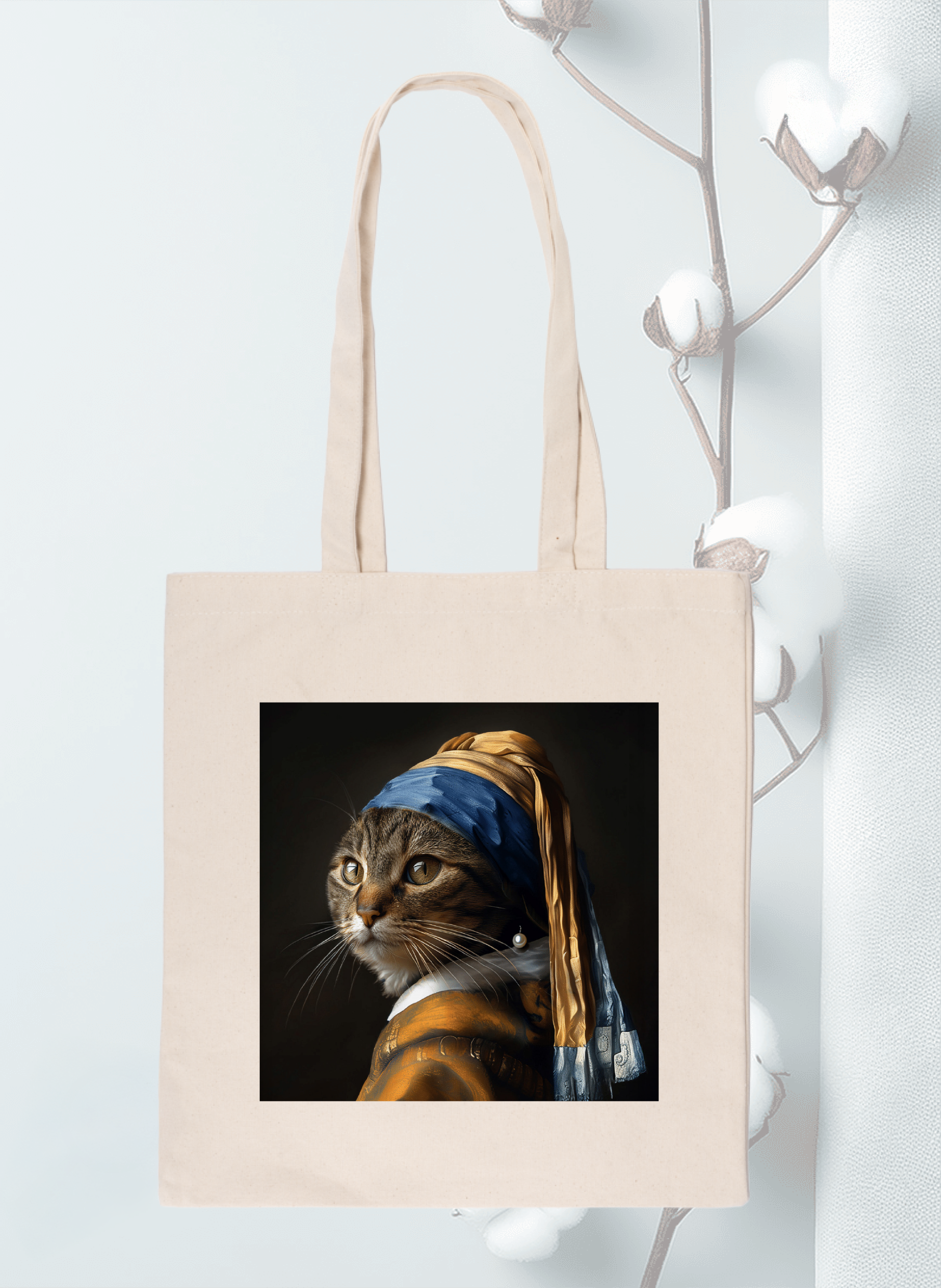 Tote bag 'Vermeer cat Tabby'