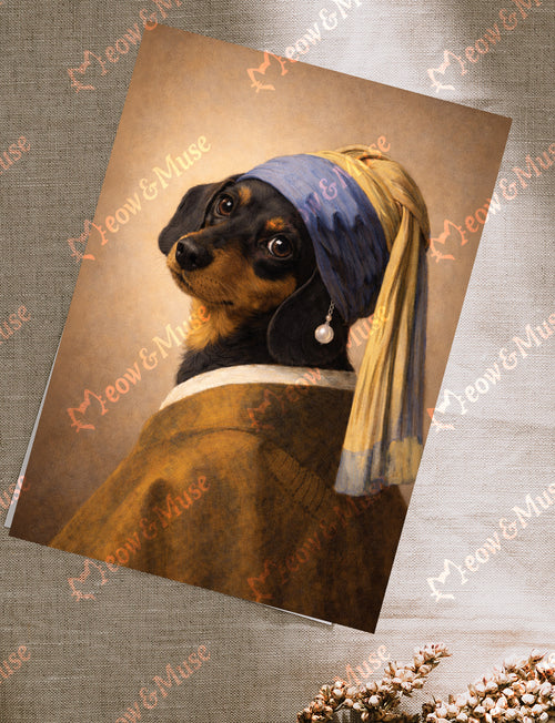 Postcard 'The Pearl Dachshund'