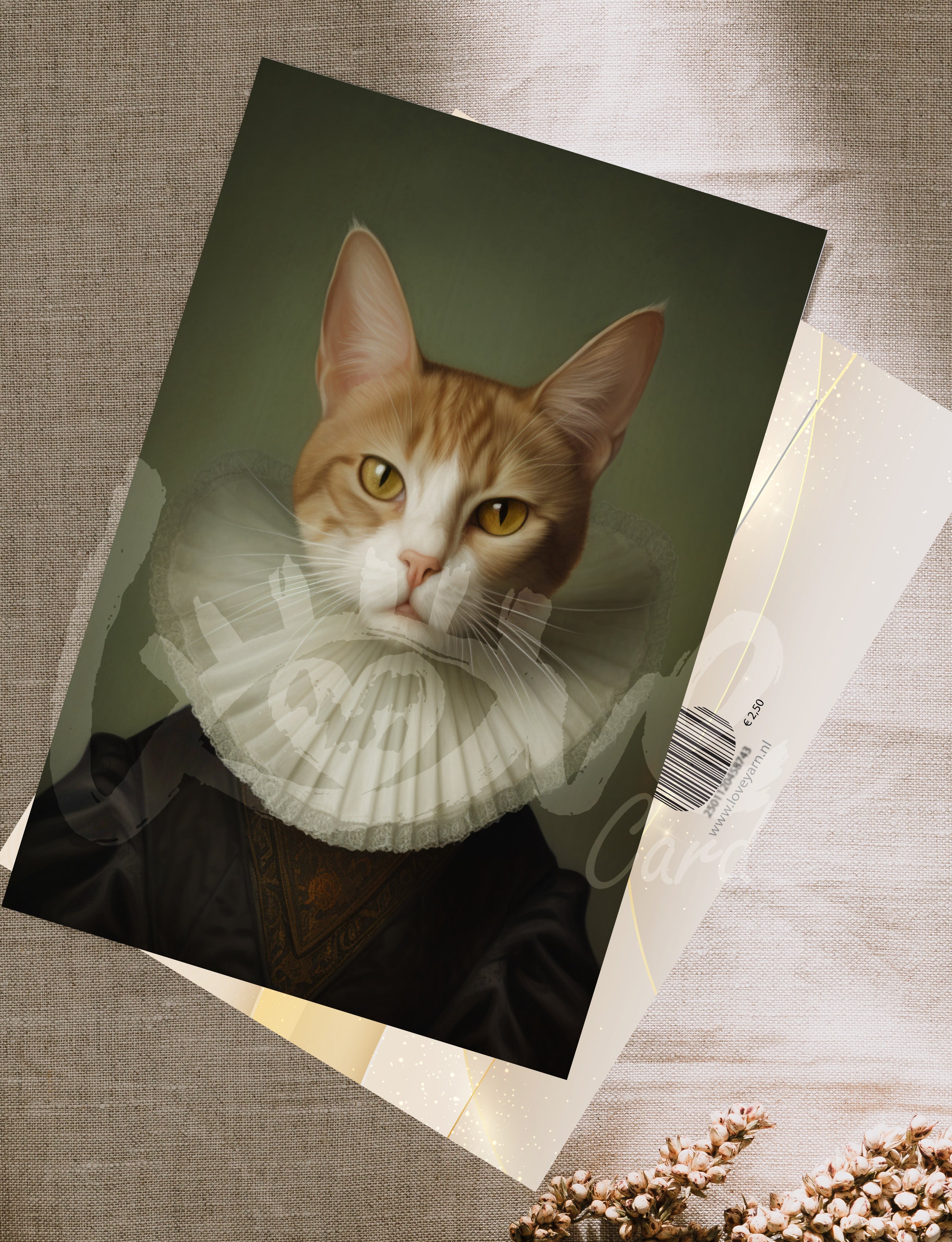 Postcard 'Cat in a ruff'