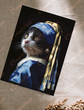 Postcard 'Vermeer cat Tuxedo'
