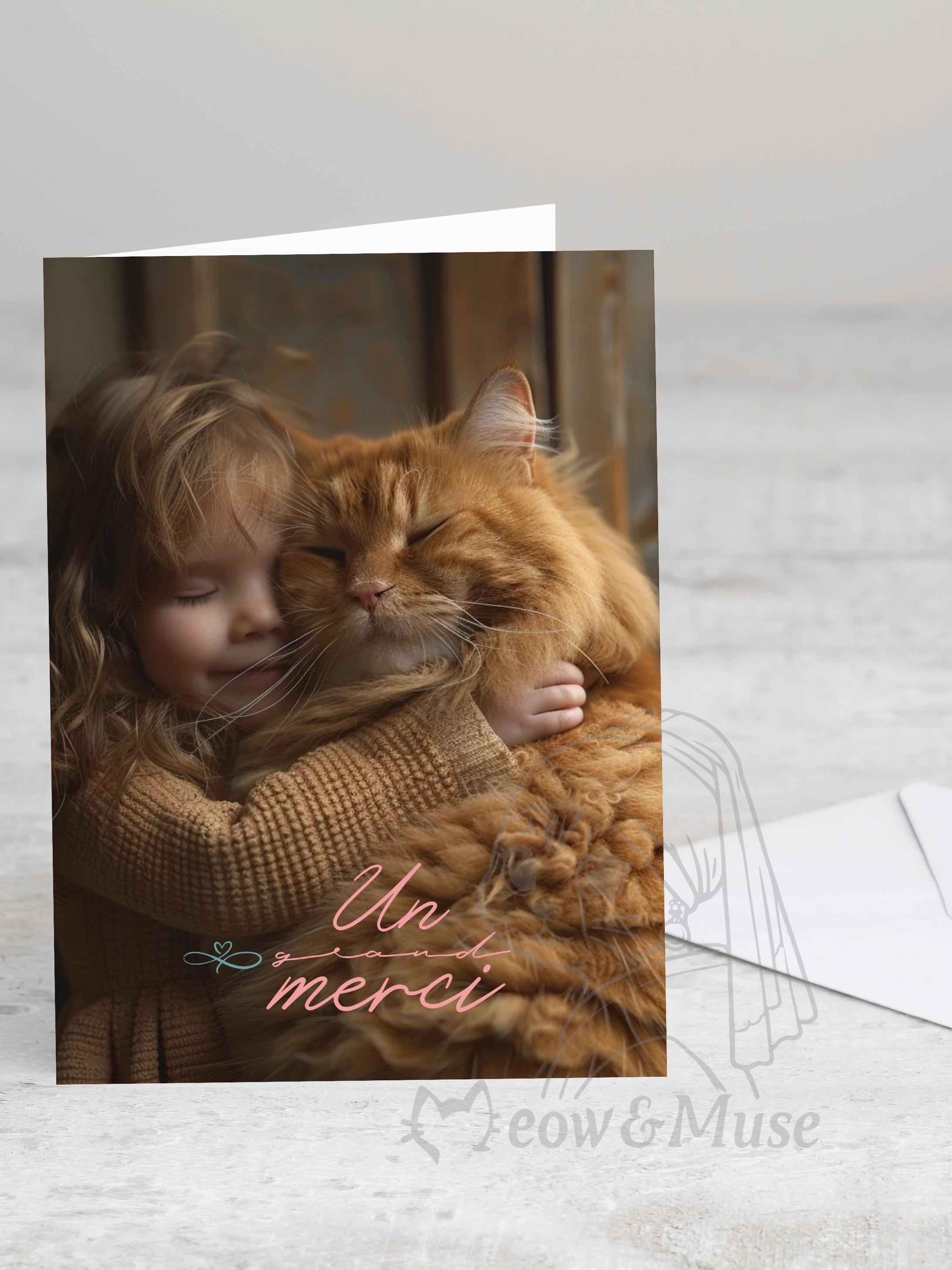 Greeting card 'Un Merci' with envelope