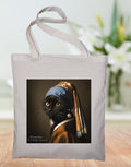 Tote bag 'Vermeer cat black'