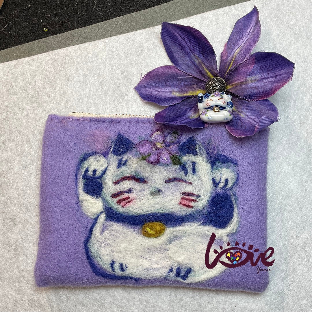 Purple lucky cat