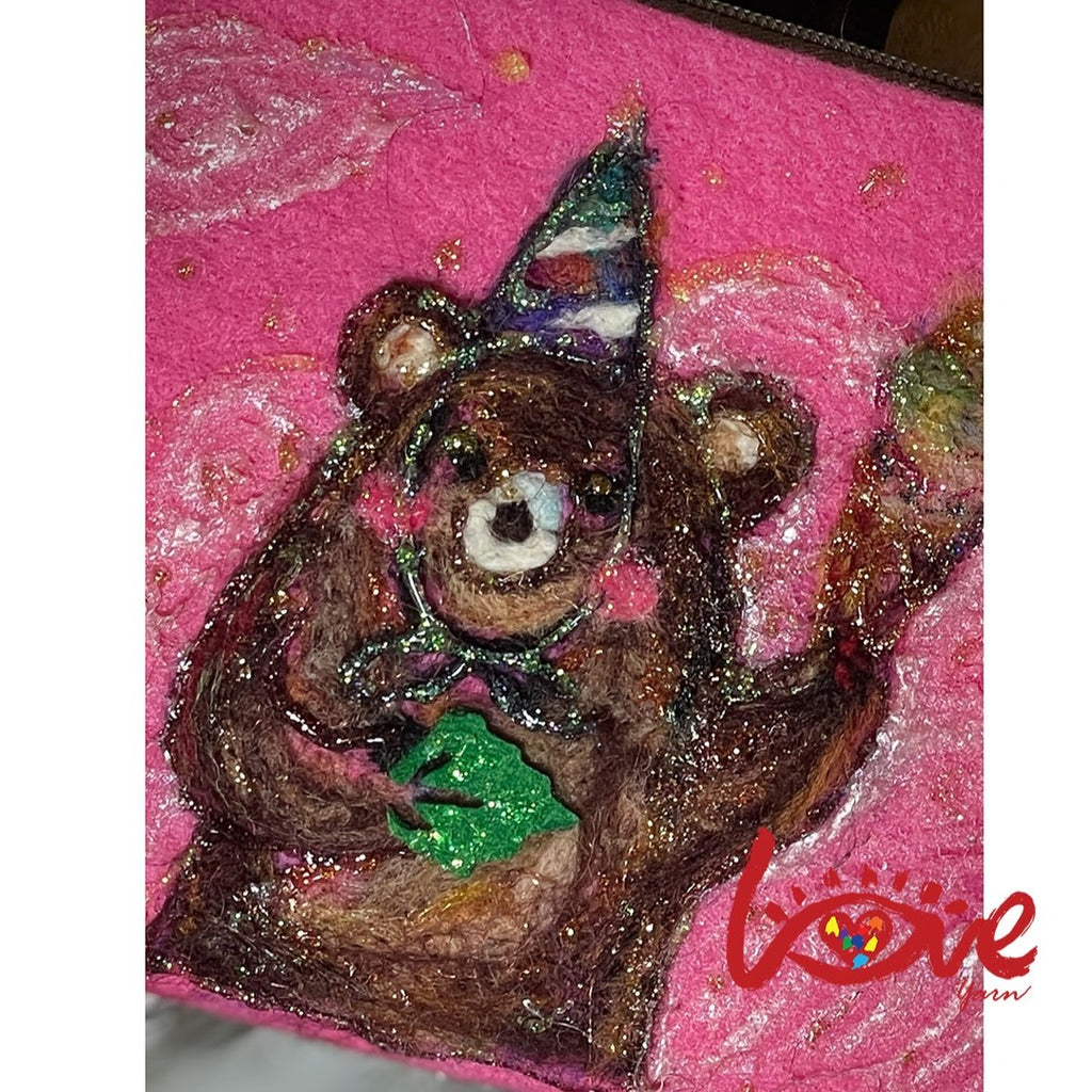 Birthday bear with an ice cream