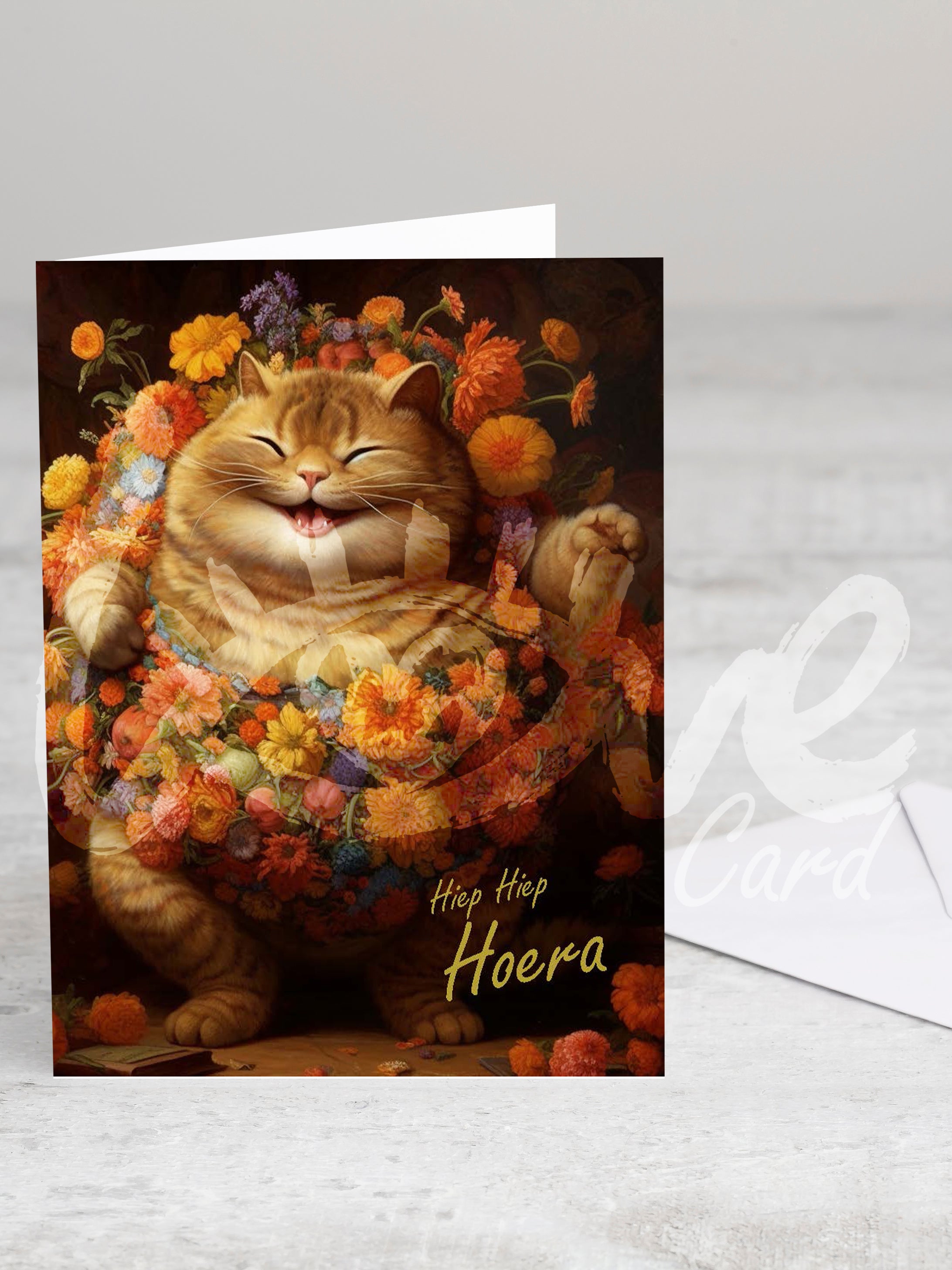Greeting card 'Hoera' with envelope