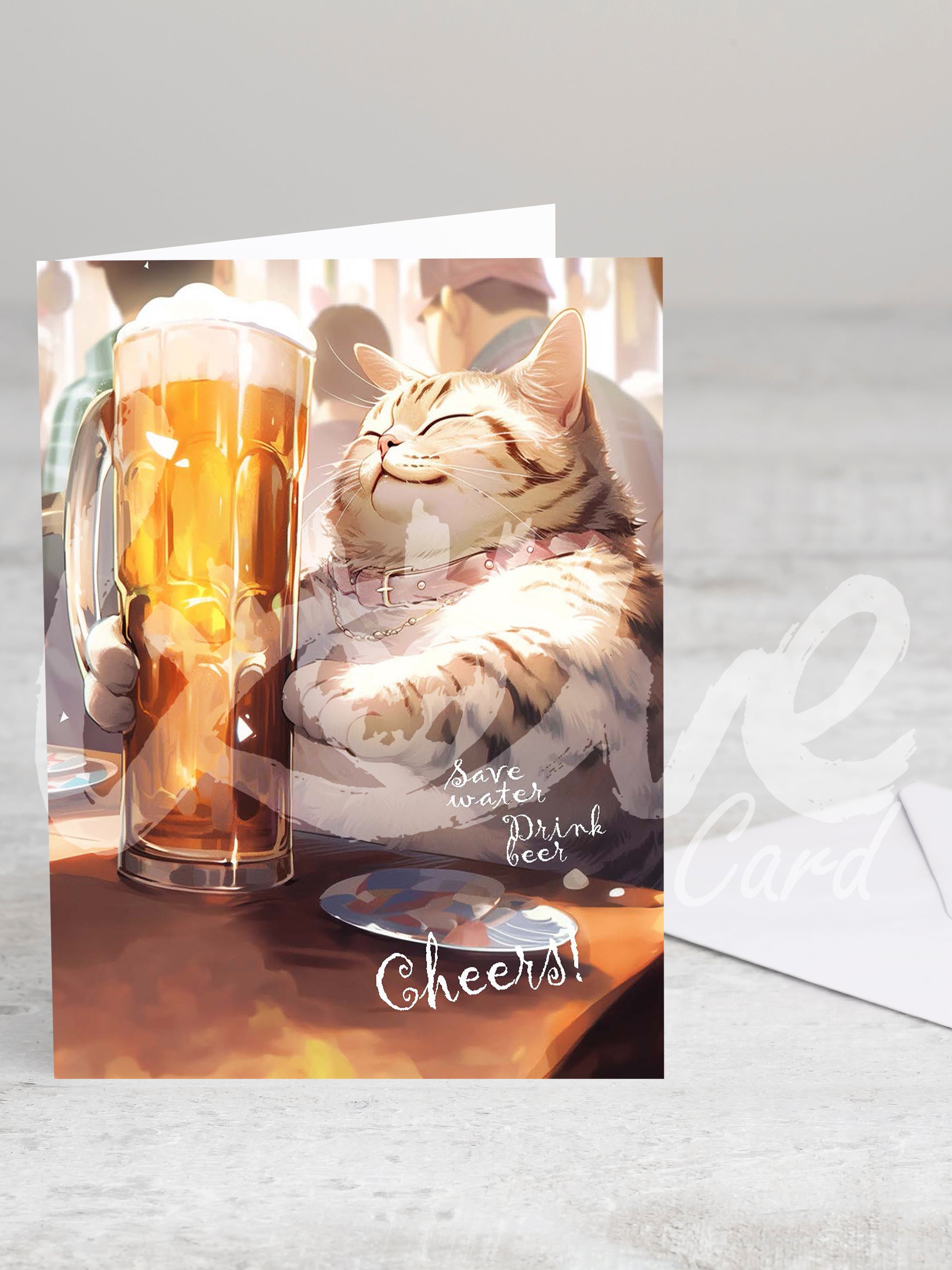 Greeting card 'Cheers' with envelope