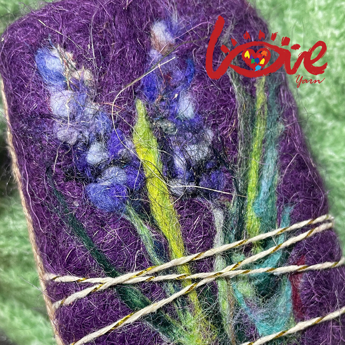 Felt soap 'Purple flowers'