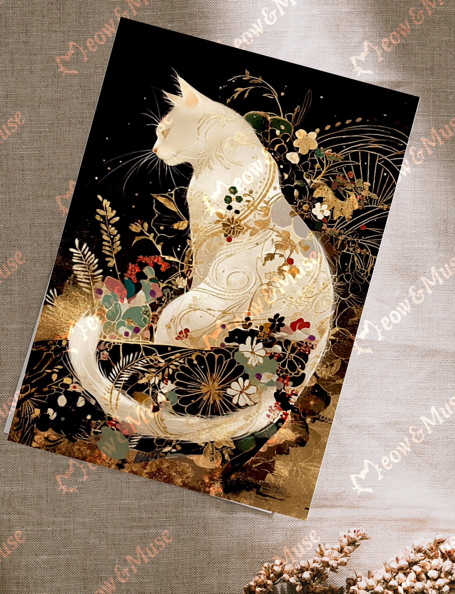 Postcard 'Embroidered Grace Cat'