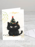 Greeting card 'Happy New Year black card' with envelope