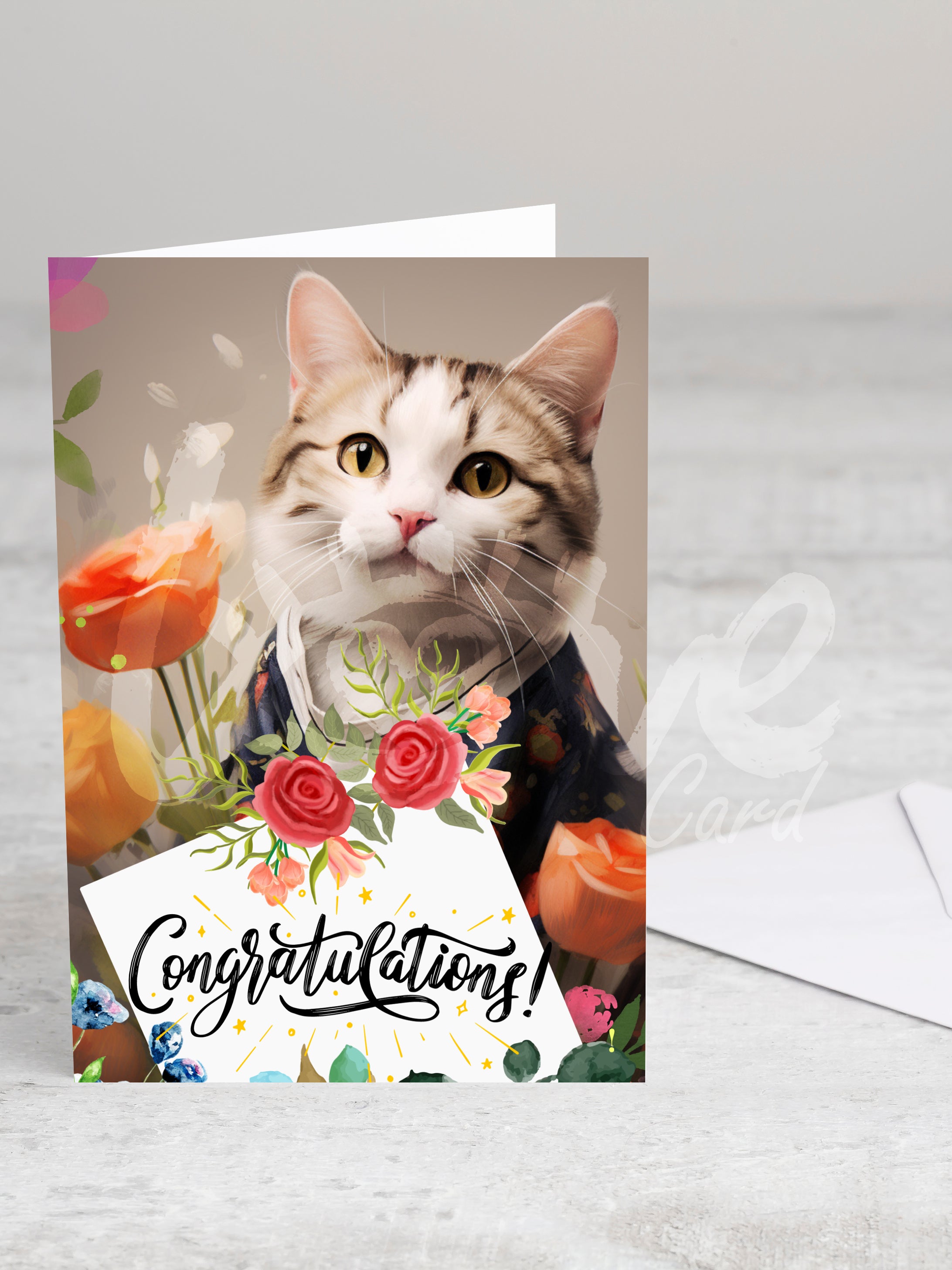 Greeting card 'Congratulations' with envelope