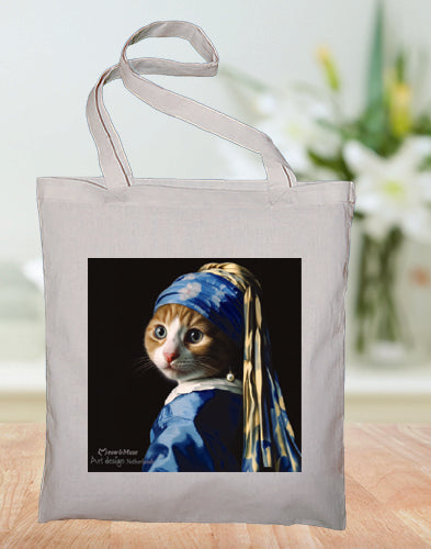 Tote bag 'Vermeer cat Muse'