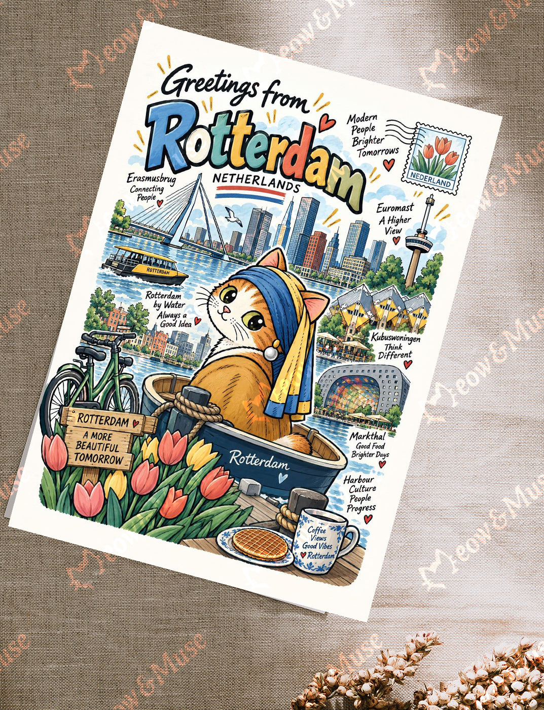 Postcard 'Rotterdam-A More Beautiful Tomorrow'