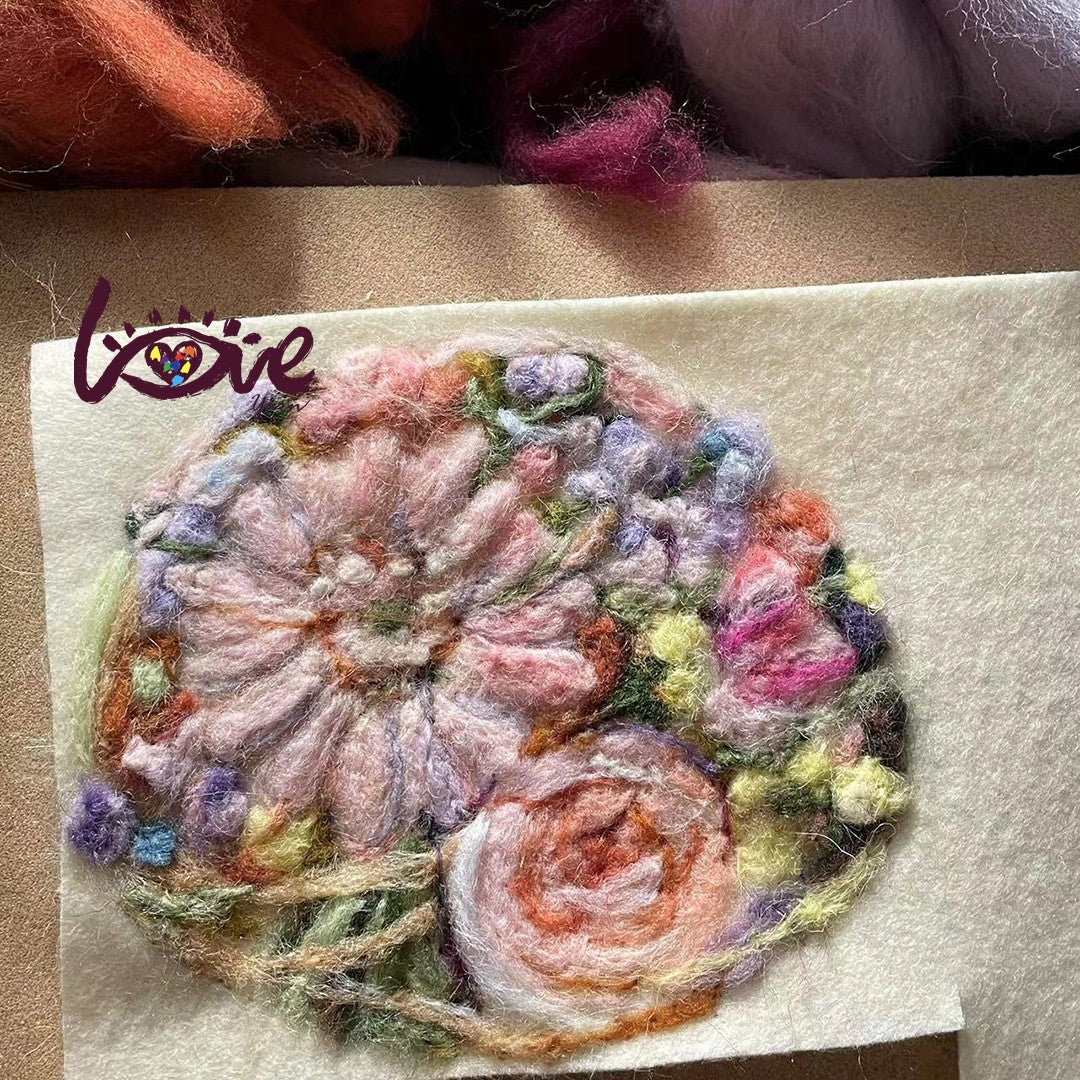 Pink marguerites in color style of Alphonse Mucha